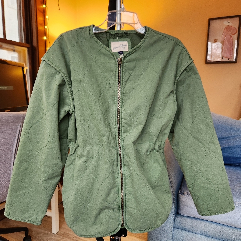 Universal Thread Olive Green Quilted Zip Up Jacket NWT Size M